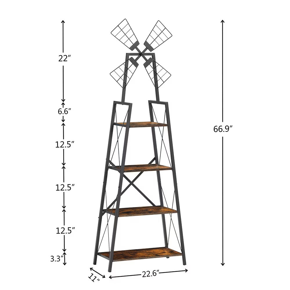 4-Tier Bookshelf Display Storage Shelves