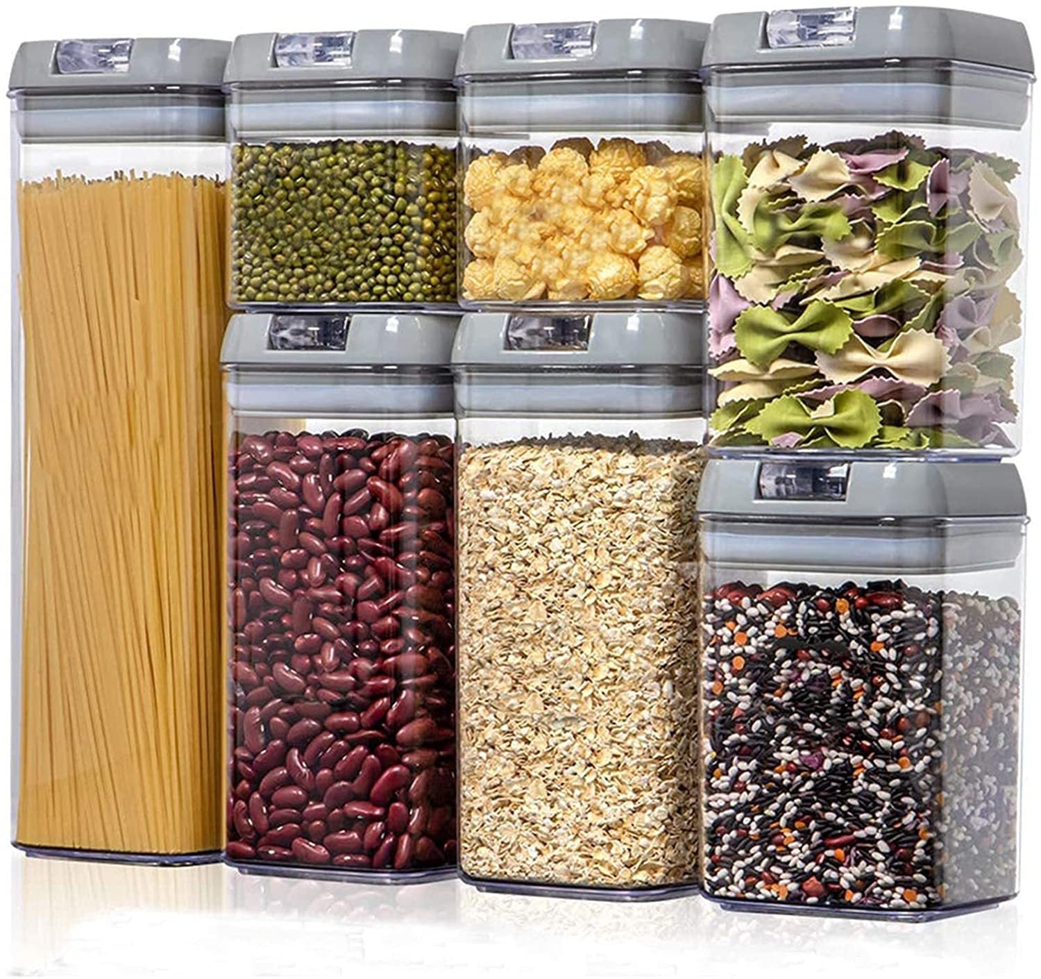 Grains Plastic 7 Piece Airtight Jar