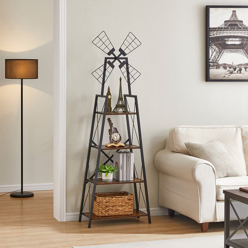 4-Tier Bookshelf Display Storage Shelves